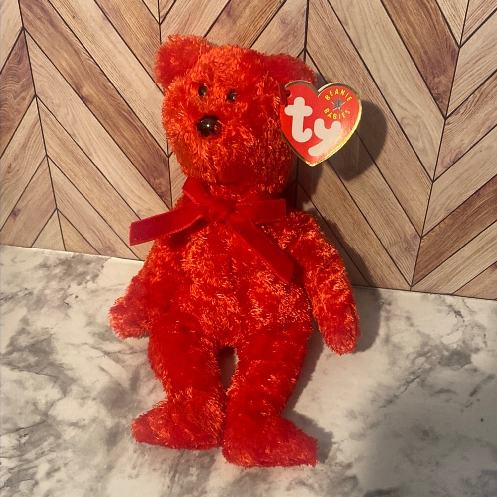 Sizzle Ty Beanie Babies Red Teddy Bear